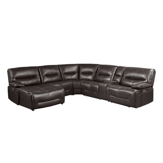 Homelegance Dyersburg Sectional Sofa in Brown 9579BRW-6LCRRPW