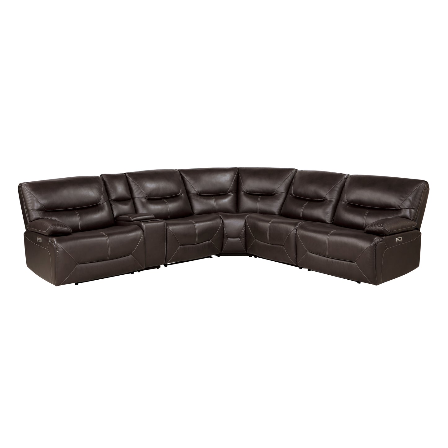 Homelegance Dyersburg Sectional Sofa in Brown 9579BRW-6LRRRPW