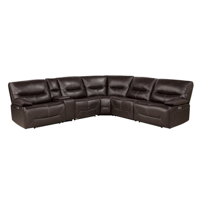 Homelegance Dyersburg Sectional Sofa in Brown 9579BRW-6LRRRPW