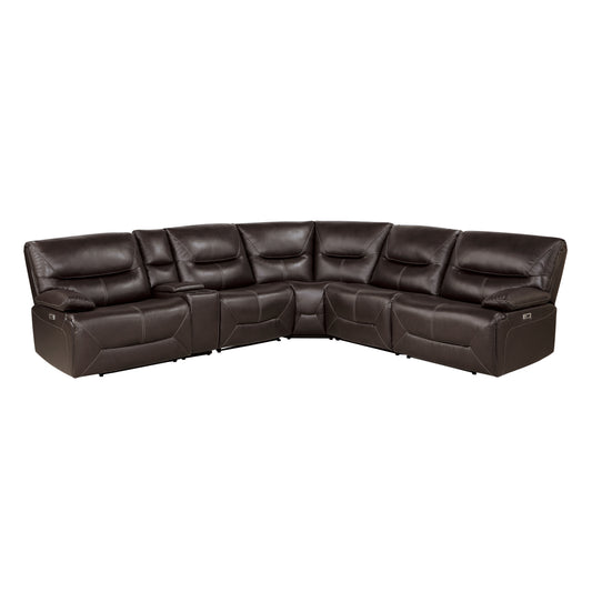 Homelegance Dyersburg Sectional Sofa in Brown 9579BRW-6LRRRPW