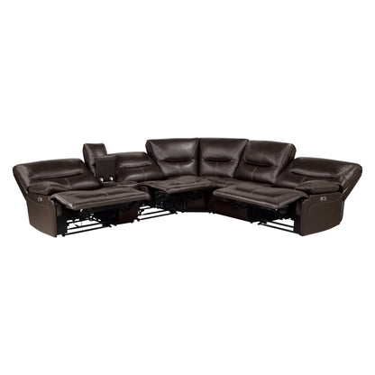 Homelegance Dyersburg Sectional Sofa in Brown 9579BRW-6LRRRPW