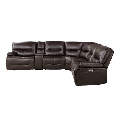 Homelegance Dyersburg Sectional Sofa in Brown 9579BRW-6LRRRPW