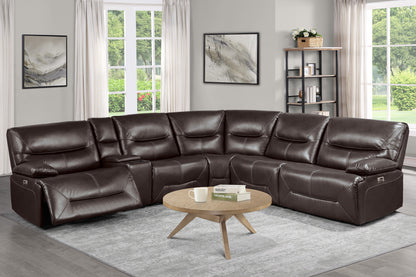 Homelegance Dyersburg Sectional Sofa in Brown 9579BRW-6LRRRPW