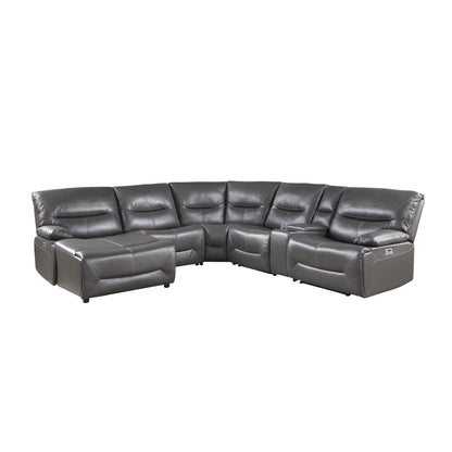 Homelegance Dyersburg Sectional Sofa in Gray 9579GRY-6LCRRPW