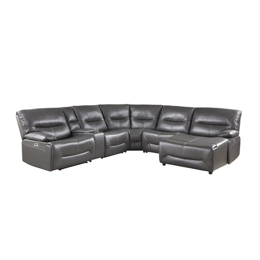 Homelegance Dyersburg Sectional Sofa in Gray 9579GRY-6LRRCPW
