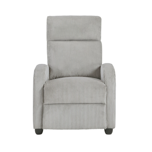 Homelegance Maye Reclining Chair in Light Gray Corduroy 9588GRY-1PB