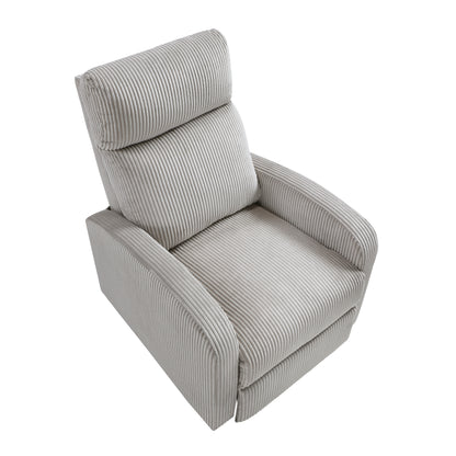 Homelegance Maye Reclining Chair in Light Gray Corduroy 9588GRY-1PB