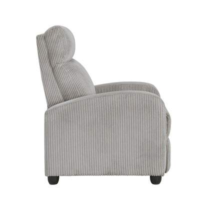 Homelegance Maye Reclining Chair in Light Gray Corduroy 9588GRY-1PB
