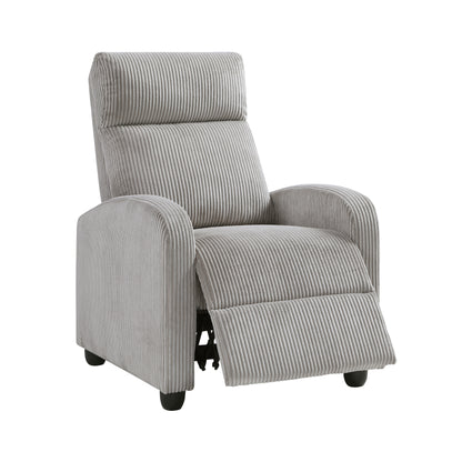 Homelegance Maye Reclining Chair in Light Gray Corduroy 9588GRY-1PB
