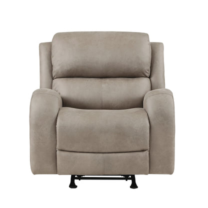 Homelegance Pagosa Recliner Rocker Chair in Brown Polished Microfiber 9601BR-1