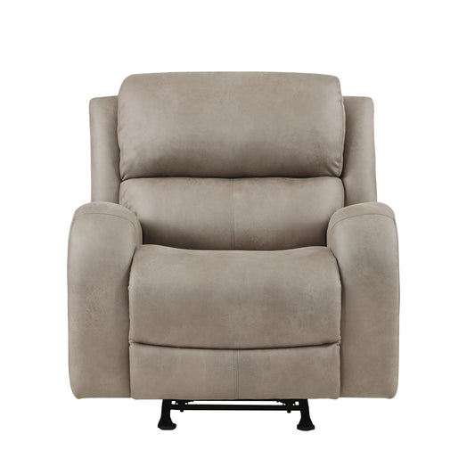 Homelegance Pagosa Recliner Rocker Chair in Brown Polished Microfiber 9601BR-1