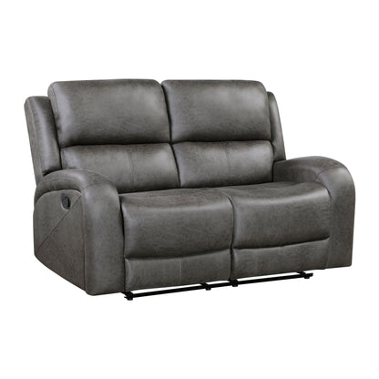 Homelegance Loveseat Reclining in Gray Fabric 9601GY-2