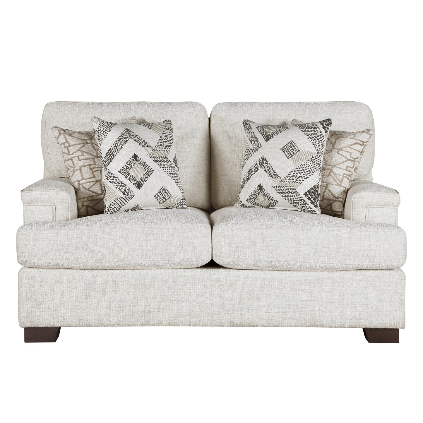 Homelegance Orson Loveseat in Cream Chenille with Reversible Cushions 9603CR-2