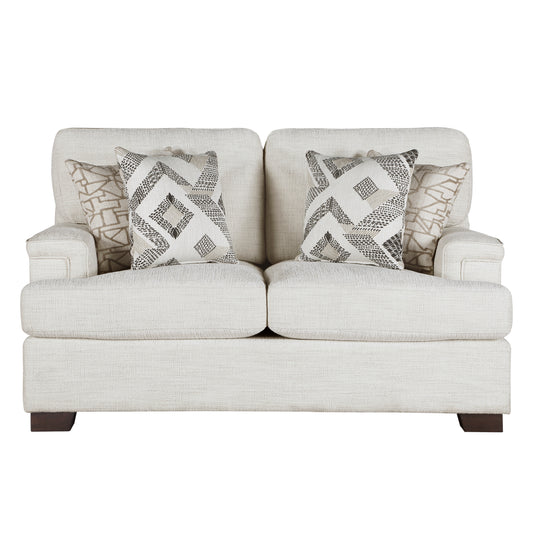 Homelegance Orson Loveseat in Cream Chenille with Reversible Cushions 9603CR-2