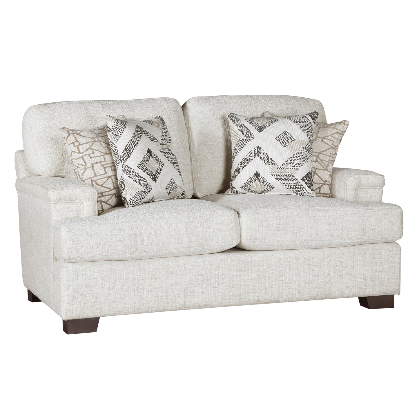 Homelegance Orson Loveseat in Cream Chenille with Reversible Cushions 9603CR-2