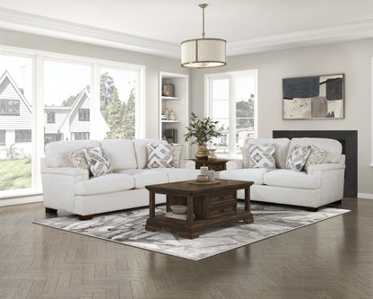 Homelegance Orson Loveseat in Cream Chenille with Reversible Cushions 9603CR-2