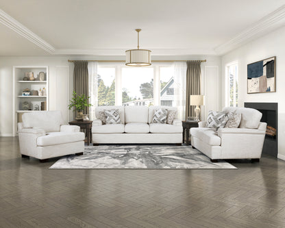 Homelegance Orson Loveseat in Cream Chenille with Reversible Cushions 9603CR-2