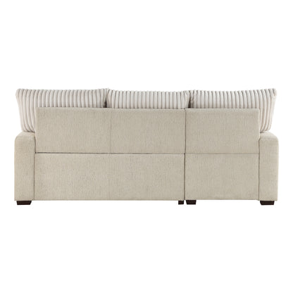 Homelegance Gallatin Sectional Sofa Beige Boucle with Pull-Out Bed 9605BE-2LCRL