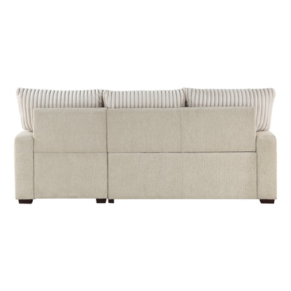 Homelegance Gallatin Sectional Sofa Beige Boucle with Pull-Out Bed 9605BE-2LLRC