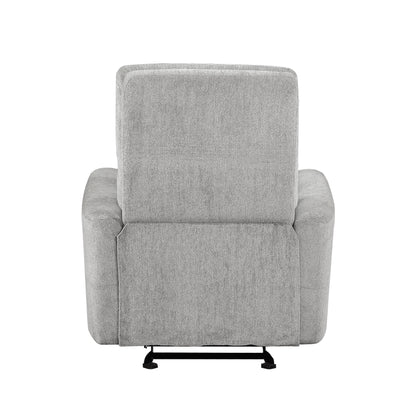 Homelegance Lyndon Glider Recliner Chair in Gray Chenille Fabric 9610GY-1