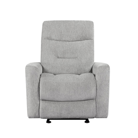 Homelegance Lyndon Glider Recliner Chair in Gray Chenille Fabric 9610GY-1