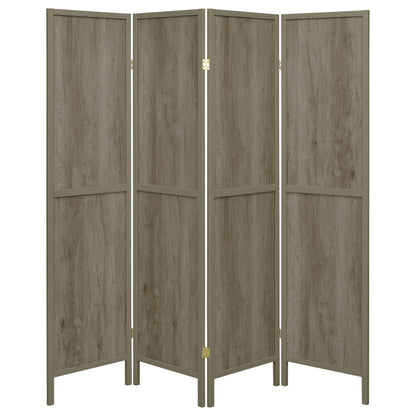 Deepika 4-Panel Room Divider Folding Screen Grey Driftwood
