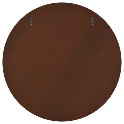 Dexter 40 x 40 Inch Round Reeding Frame Wall Mirror Brown