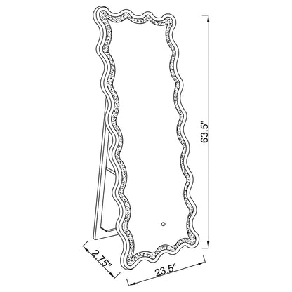 Brixey 24 x 63 Inch LED Lighting Standing Floor Mirror Black