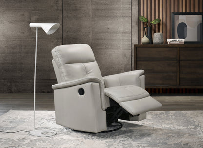 Homelegance Bristow Reclining Chair Silver Leather Swivel Glider 9620SVE-1