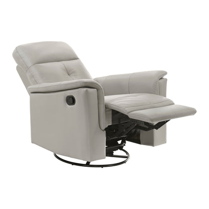 Homelegance Bristow Reclining Chair Silver Leather Swivel Glider 9620SVE-1