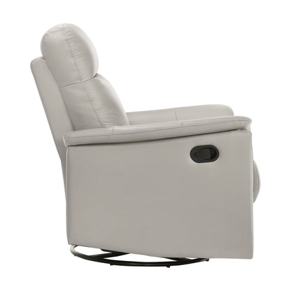 Homelegance Bristow Reclining Chair Silver Leather Swivel Glider 9620SVE-1