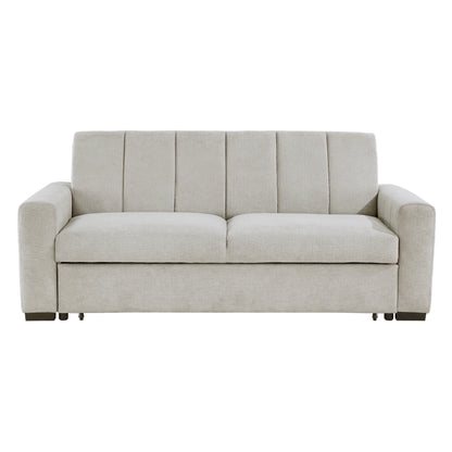 Homelegance Michah Sectional Sofa Light Gray Convertible Sleeper 9622LG-3CL