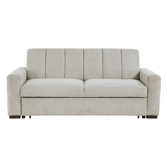 Homelegance Michah Futton Light Gray Textured Fabric Sleeper Sofa 9622LG-3CL