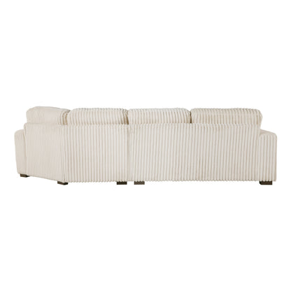 Homelegance 2-Piece Right Cuddler Sectional Sofa in Elegant Beige 9623BE-22LRU