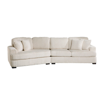 Homelegance 2-Piece Beige Sectional Sofa with Left Cuddler 9623BE-2LU2R