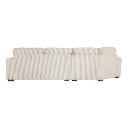 Homelegance 2-Piece Beige Sectional Sofa with Left Cuddler 9623BE-2LU2R