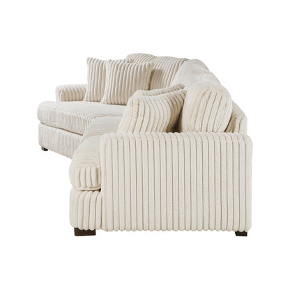Homelegance 2-Piece Beige Sectional Sofa with Left Cuddler 9623BE-2LU2R