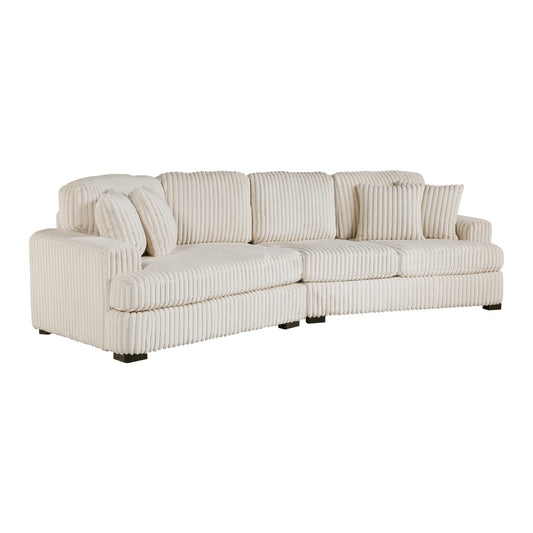Homelegance 2-Piece Beige Sectional Sofa with Left Cuddler 9623BE-2LU2R