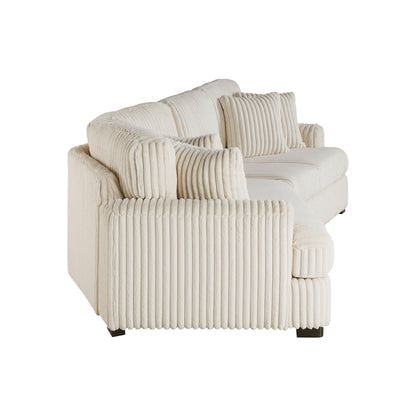 Homelegance 2-Piece Beige Sectional Sofa with Left Cuddler 9623BE-2LU2R