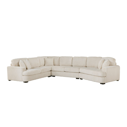 Homelegance Sectional Sofa in Beige Fabric 9623BE-42LRU