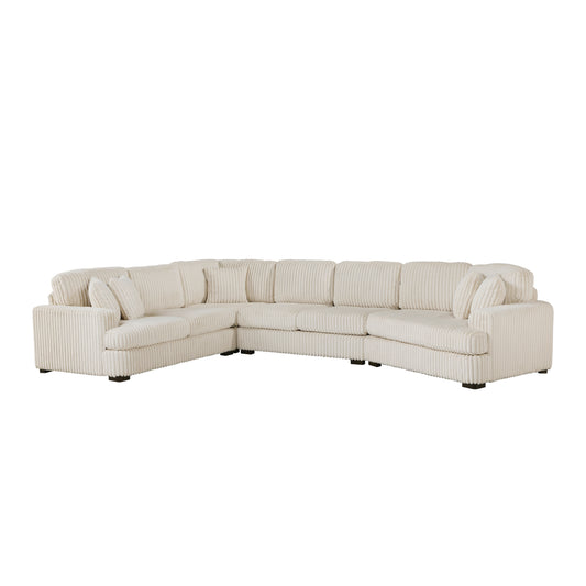 Homelegance Sectional Sofa in Beige Fabric 9623BE-42LRU