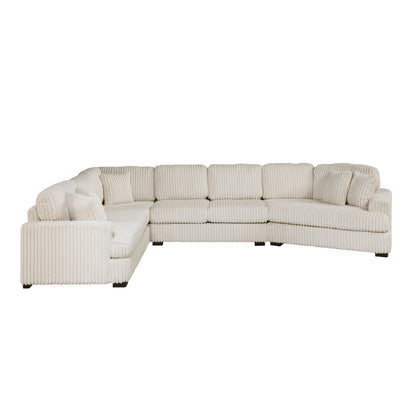 Homelegance Sectional Sofa in Beige Fabric 9623BE-42LRU