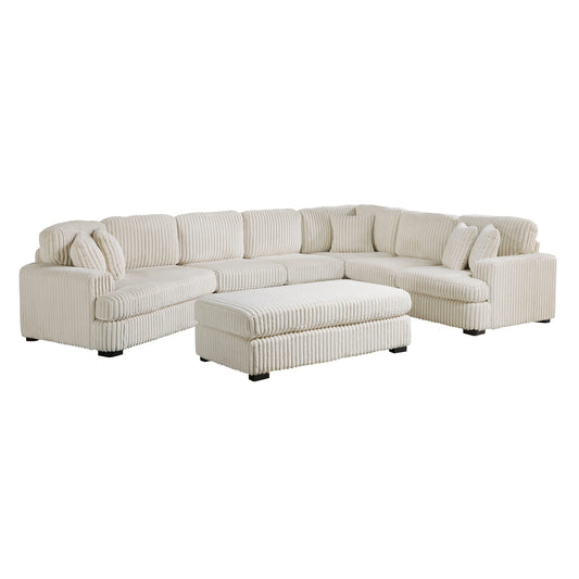 Homelegance Sectional Sofa in Elegant Beige 9623BE-5LU2R