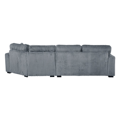 Homelegance 2-Piece Gray Sectional Sofa with Right Cuddler 9623GY-22LRU