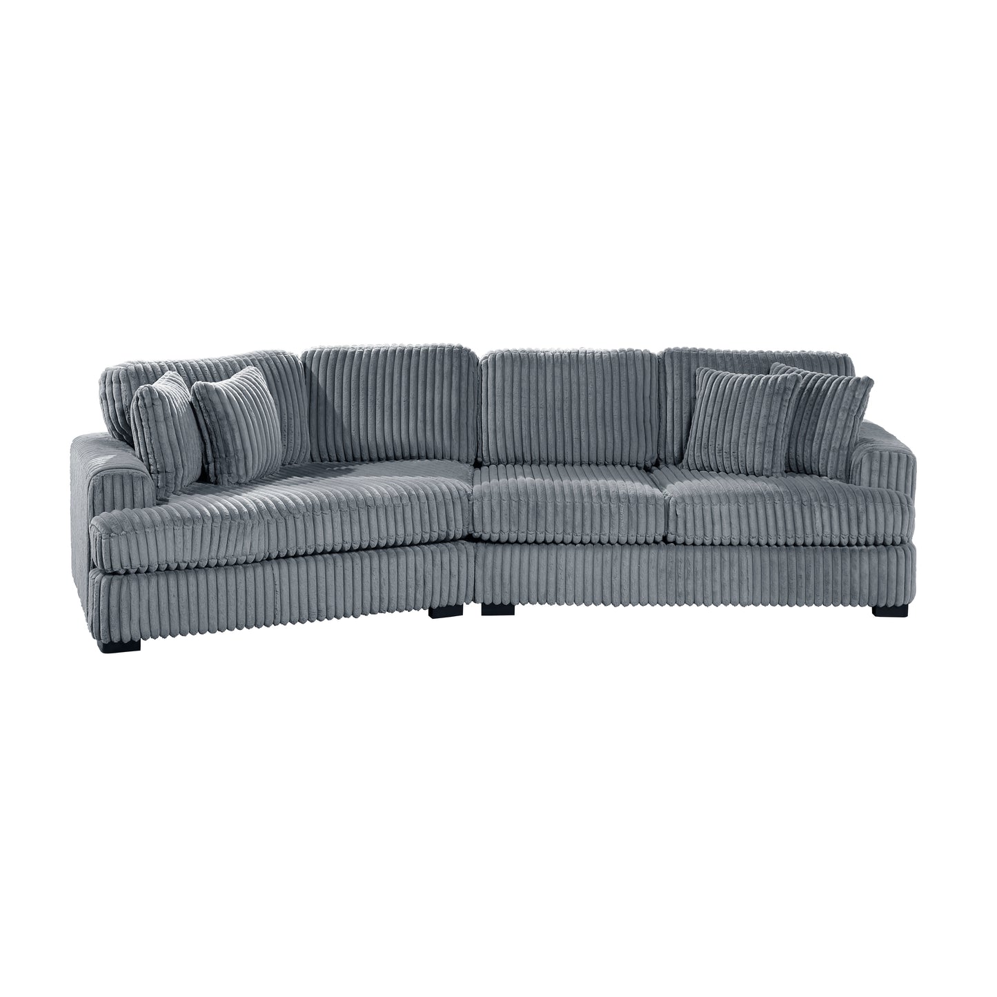 Homelegance Gray 2-Piece Sectional Sofa with Left Cuddler for Ultimate Comfort 9623GY-2LU2R