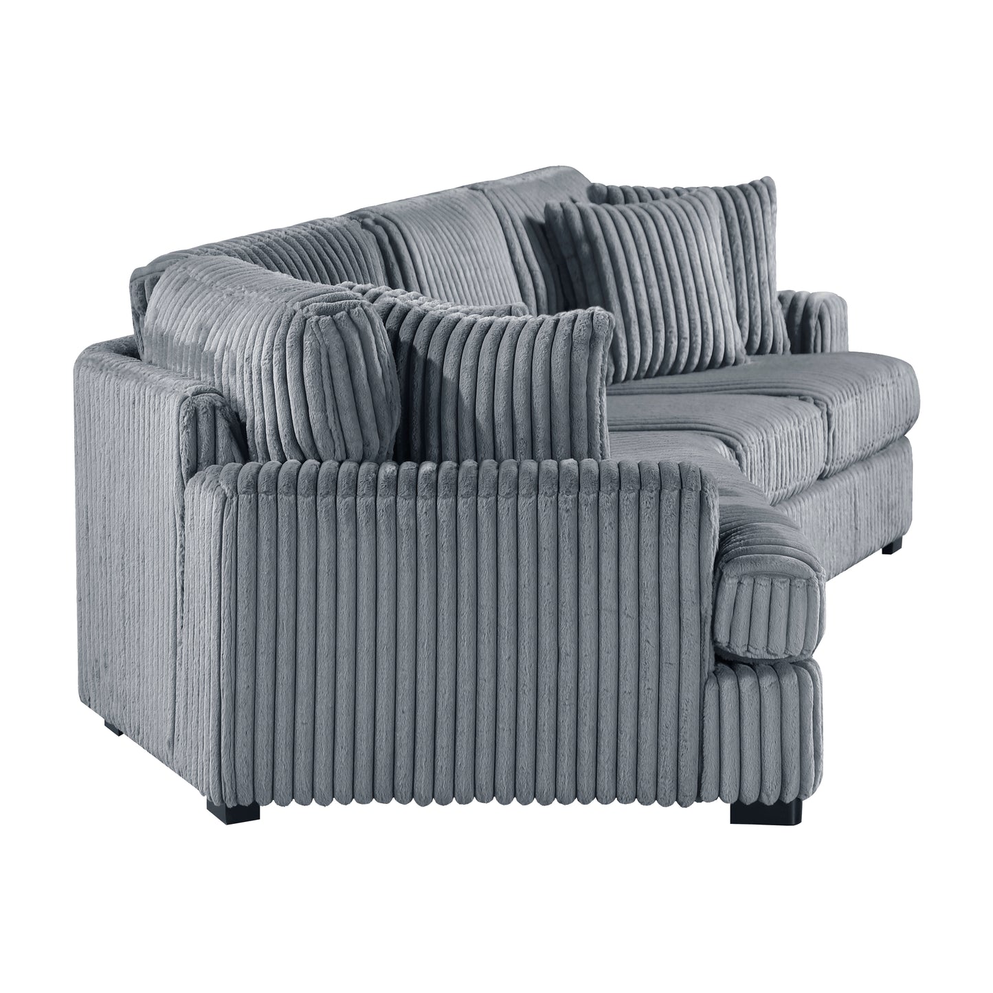 Homelegance Gray 2-Piece Sectional Sofa with Left Cuddler for Ultimate Comfort 9623GY-2LU2R