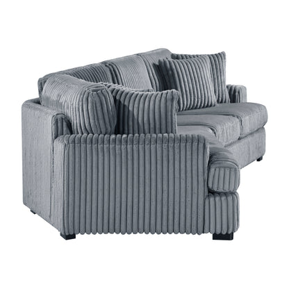 Homelegance Gray 2-Piece Sectional Sofa with Left Cuddler for Ultimate Comfort 9623GY-2LU2R