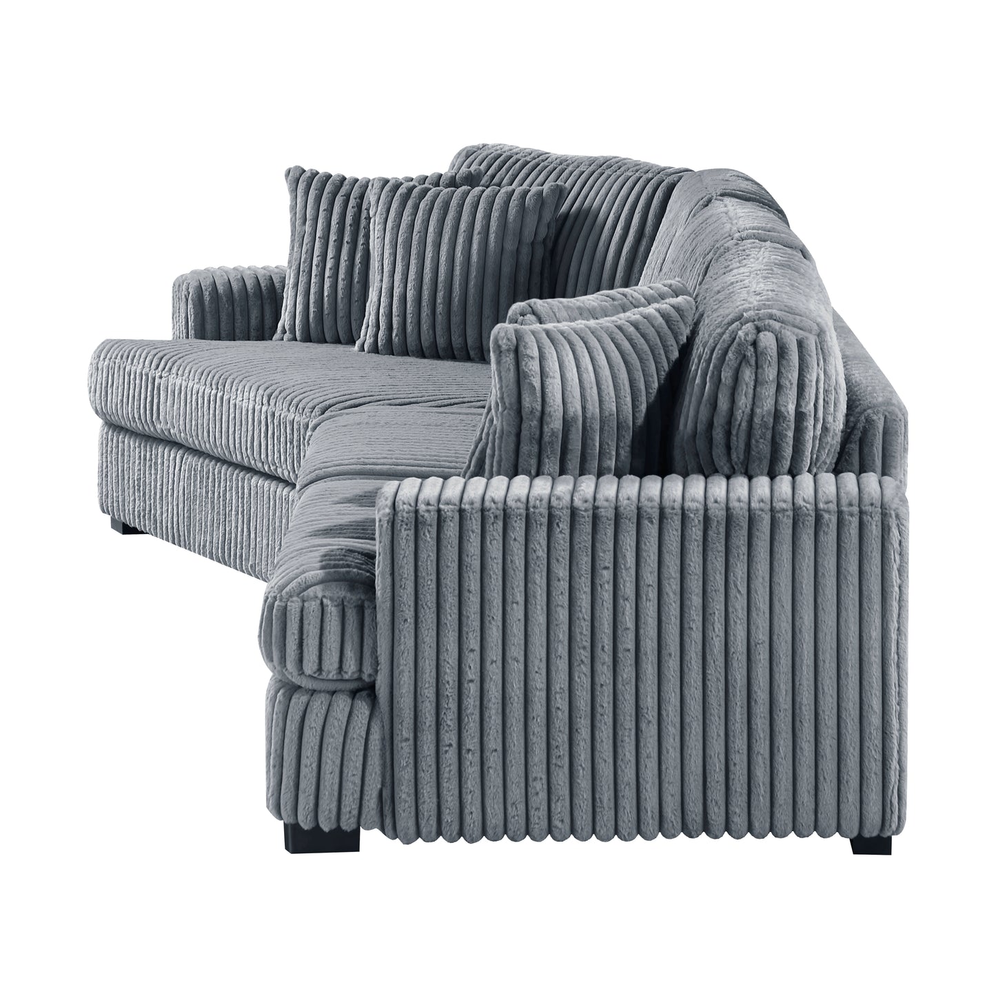 Homelegance Gray 2-Piece Sectional Sofa with Left Cuddler for Ultimate Comfort 9623GY-2LU2R