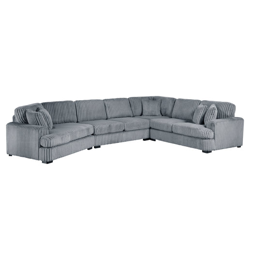 Homelegance Sectional Sofa Gray Fabric 9623GY-4LU2R