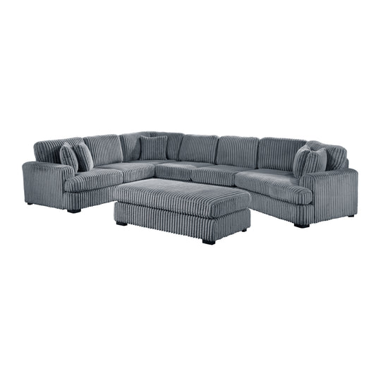 Homelegance Sectional Sofa Gray Fabric 9623GY-52LRU